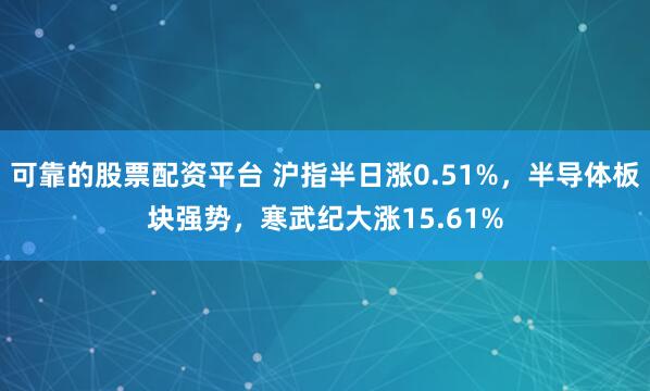 可靠的股票配资平台 沪指半日涨0.51%，半导体板块强势，寒武纪大涨15.61%