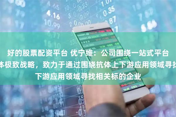好的股票配资平台 优宁维：公司围绕一站式平台极致战略和抗体极致战略，致力于通过围绕抗体上下游应用领域寻找相关标的企业